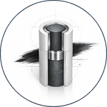 Business Fortification service icon showing a reinforced metal pillar