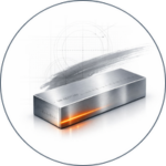 Exit Value Forge service icon showing a forged metal block with an orange glow